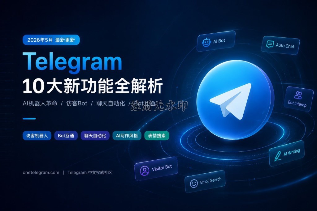 Telegram 2026 年 5 月大更新：访客 Bot、聊天自动化、Bot 互通……10 大新功能全解析