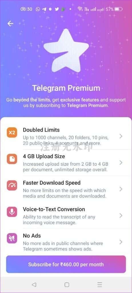 Telegram Premium 特色功能