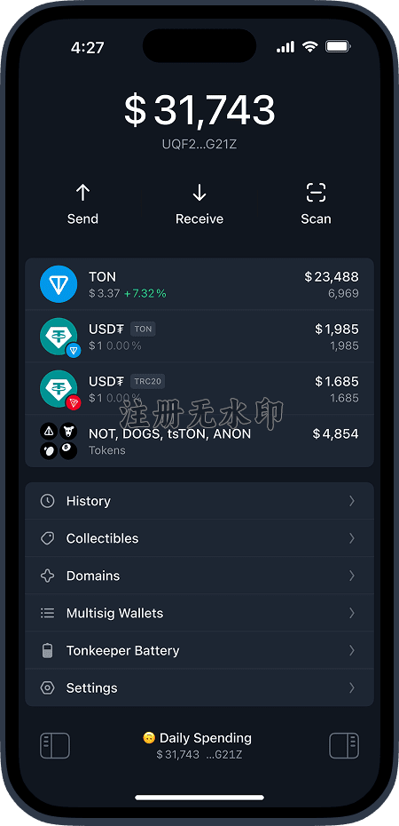 Tonkeeper钱包截图